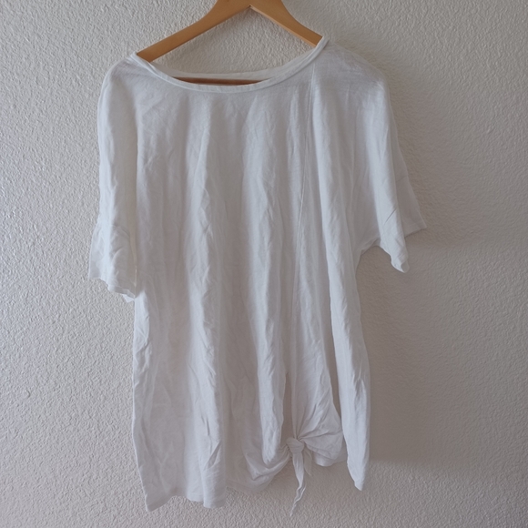 Eileen Fisher organic cotton tie-front tee (L) - Picture 2 of 5